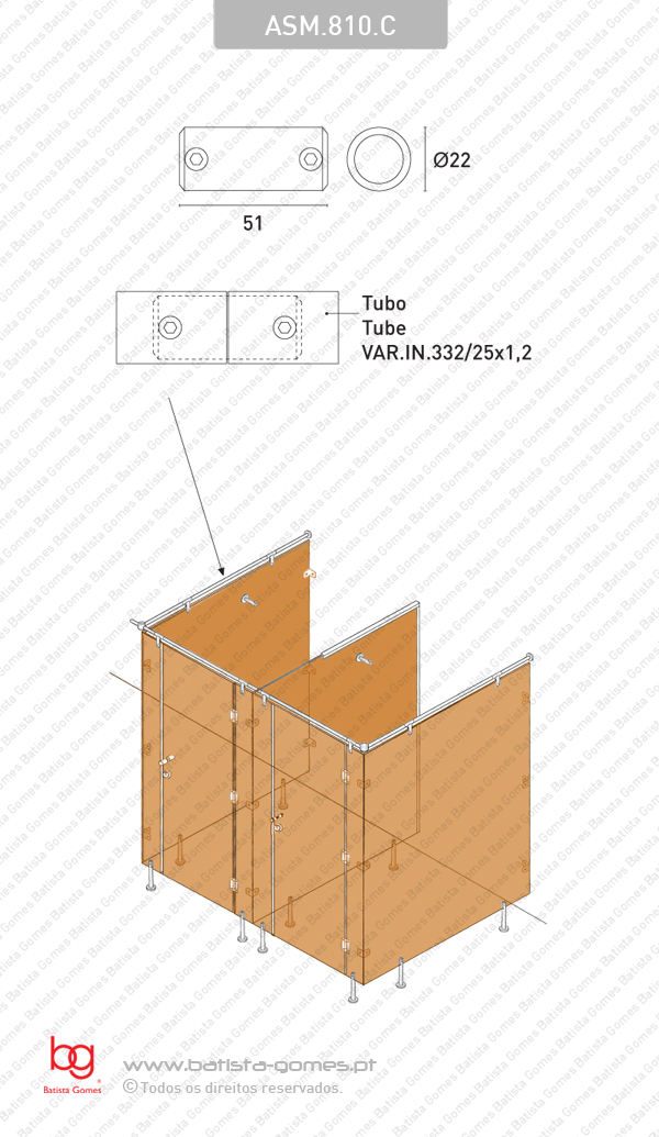 Conector (uni�o) tubo �25 - INOX 304